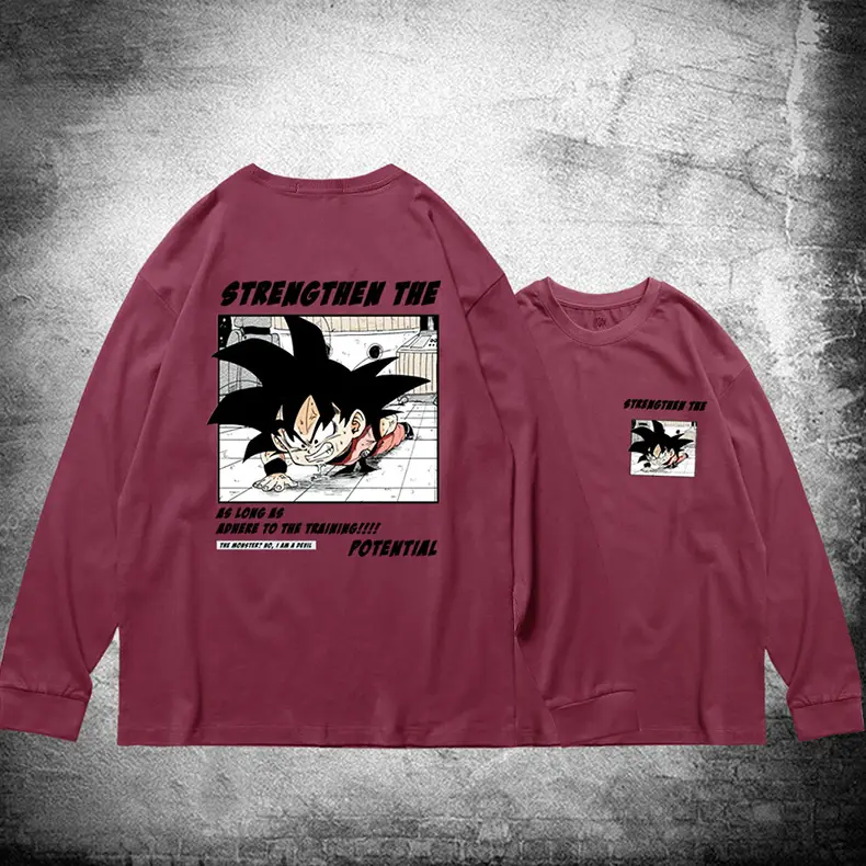 Dragon Ball Z Korean Long Sleeve T-Shirt Blue