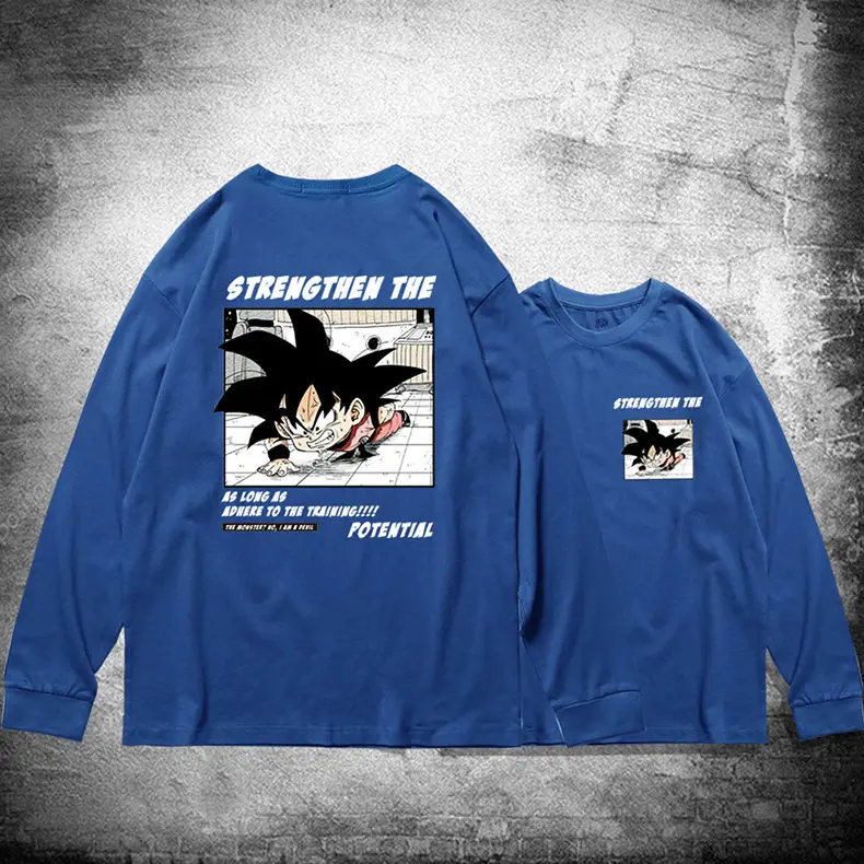 Dragon Ball Z Korean Long Sleeve T-Shirt Blue