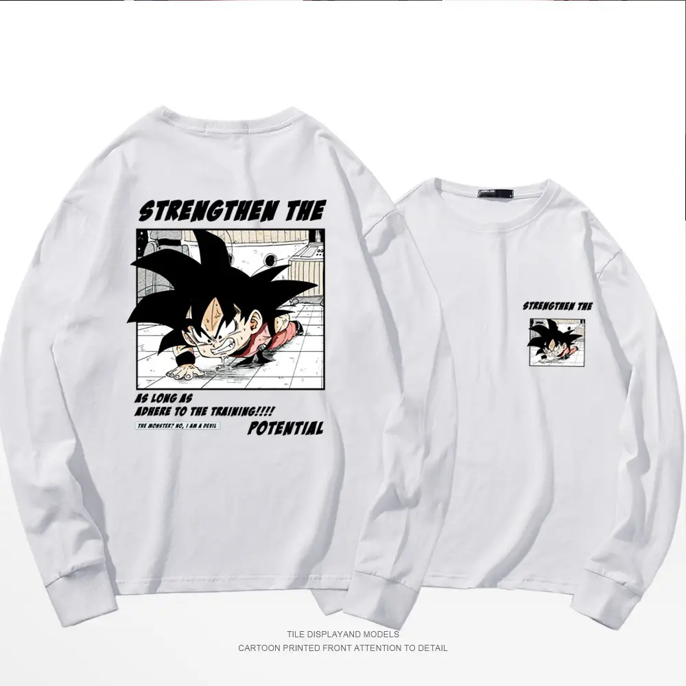 Dragon Ball Z Korean Long Sleeve T-Shirt Blue
