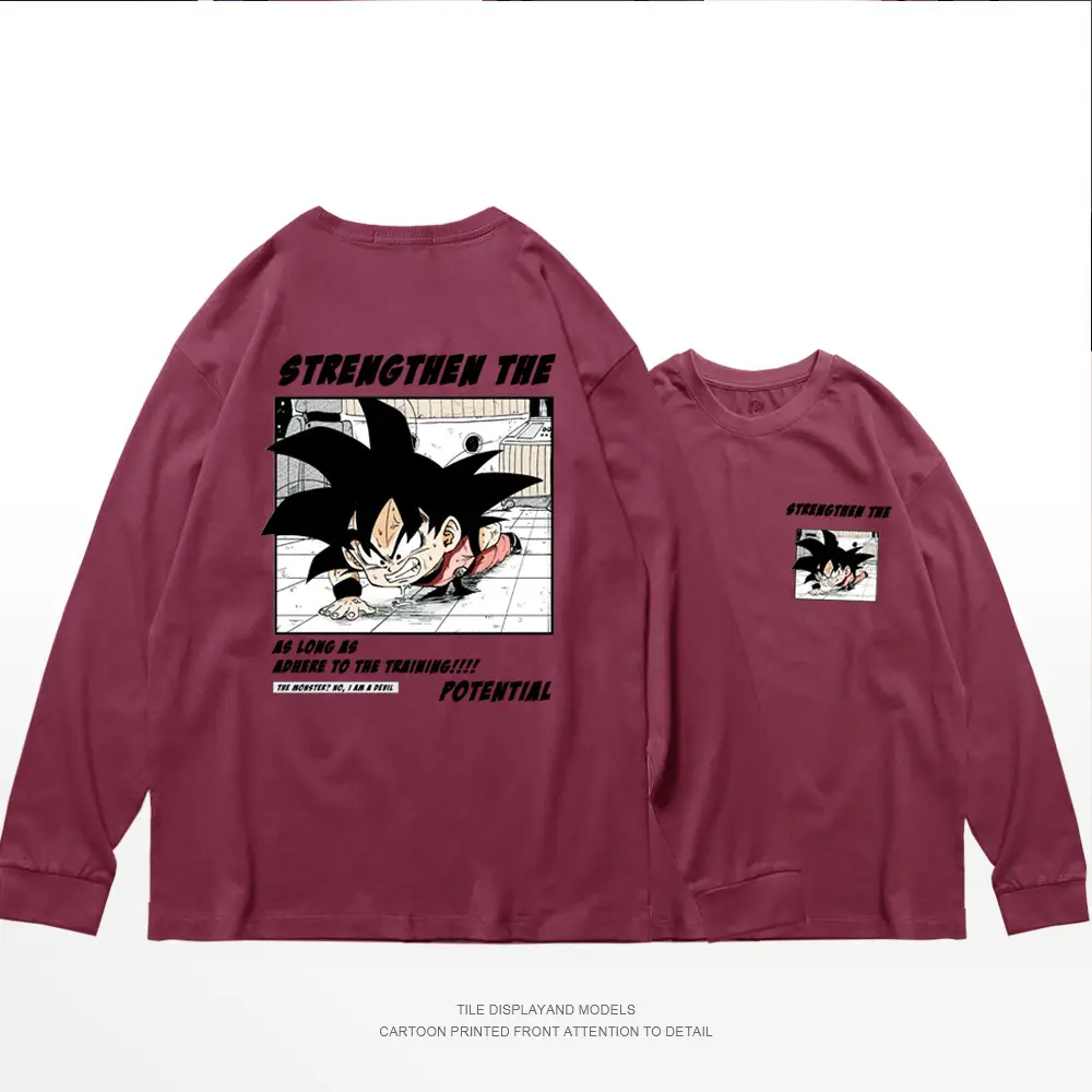 Dragon Ball Z Korean Long Sleeve T-Shirt Blue