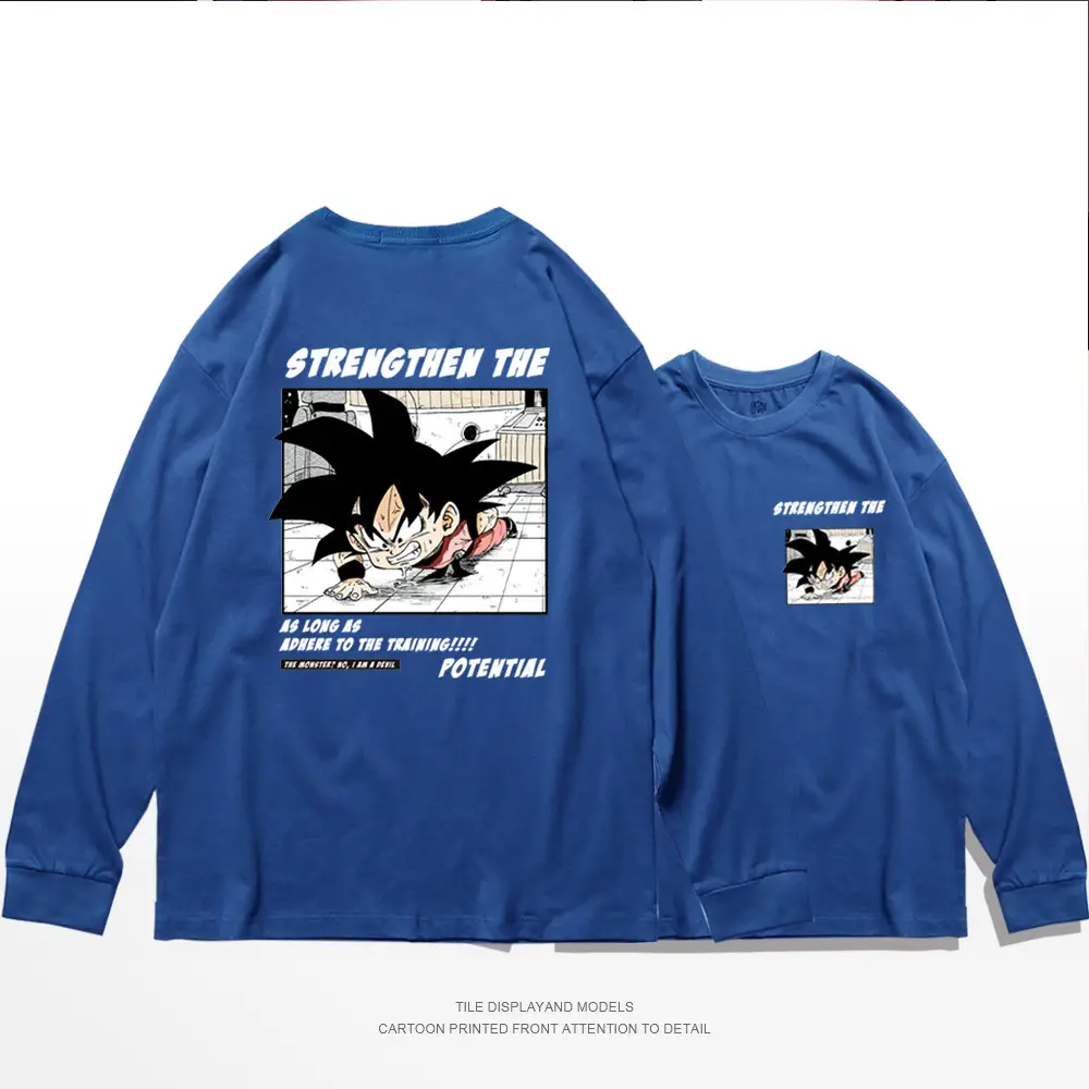 Dragon Ball Z Korean Long Sleeve T-Shirt Blue