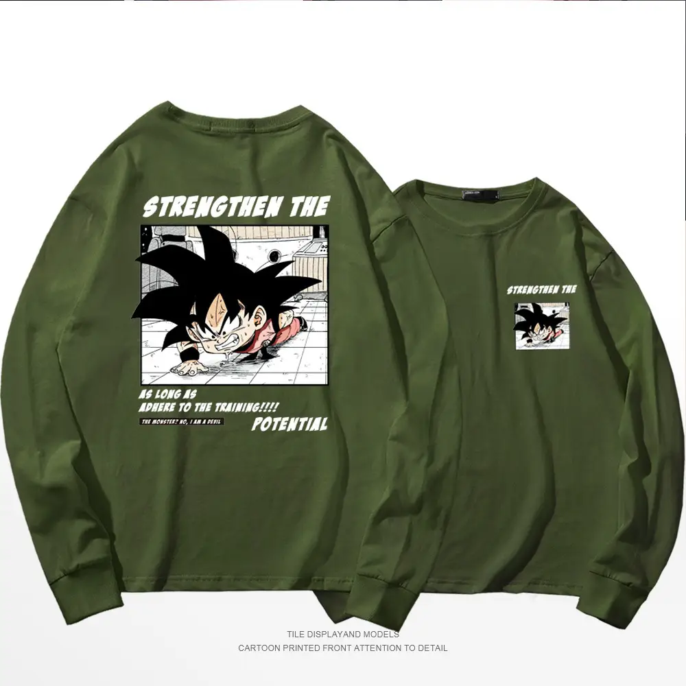 Dragon Ball Z Korean Long Sleeve T-Shirt Blue