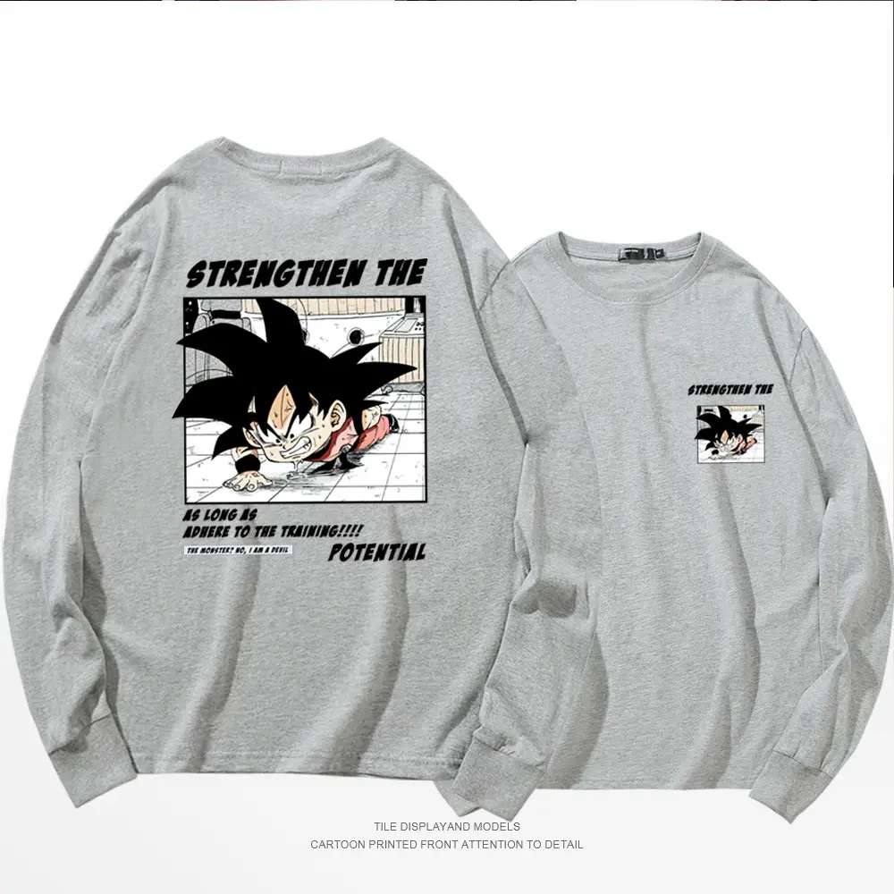 Dragon Ball Z Korean Long Sleeve T-Shirt Blue