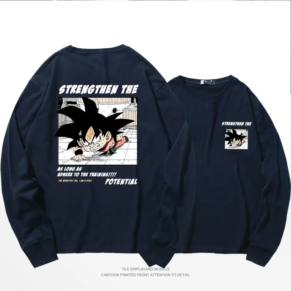 Dragon Ball Z Korean Long Sleeve T-Shirt Blue