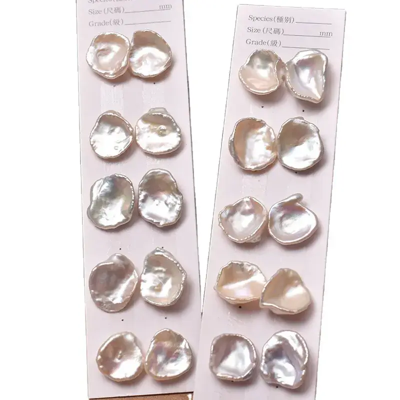 Natural Freshwater Pearl Baroque Earrings Large Petal - Image 5