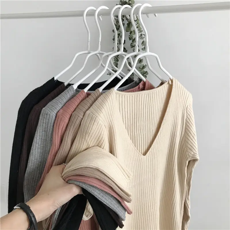 Women V-Neck Knitted V-Pullover Slim Fit - Image 15