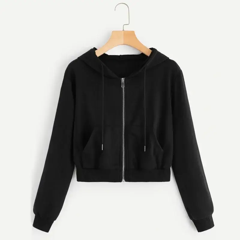 Women Grey Fleece Hoodie with Zip Front