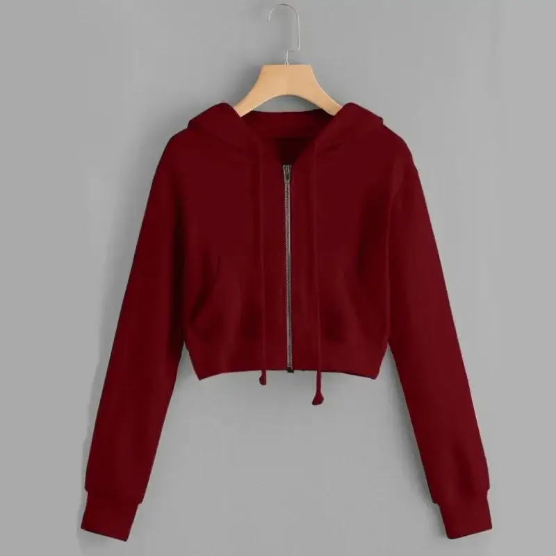 Women Grey Fleece Hoodie with Zip Front