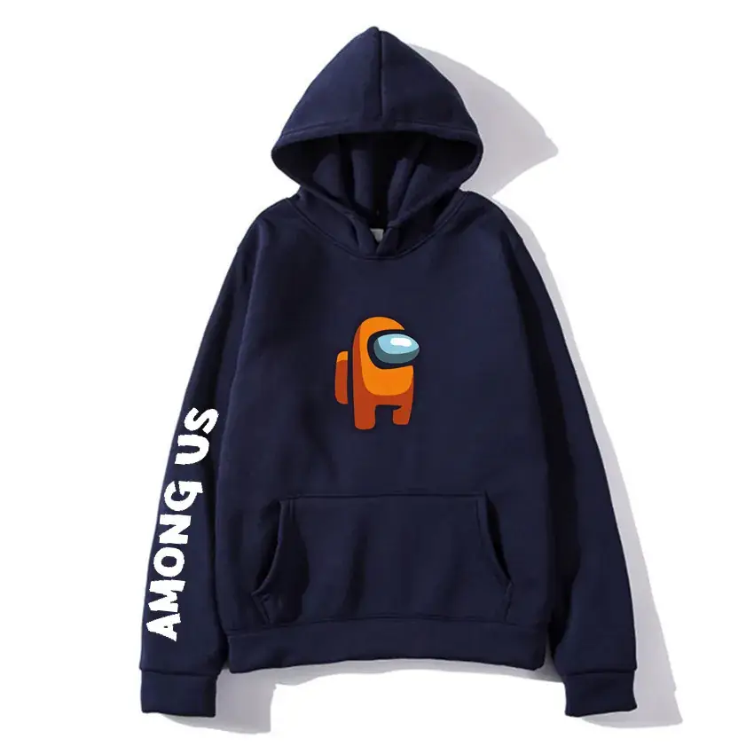 Among Us Printed Hoodie Grey Long Sleeve Winter Hooded Sweatshirt - Image 11
