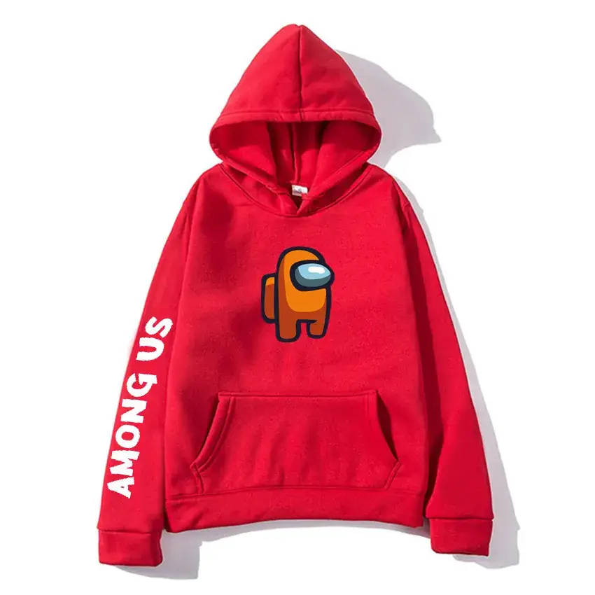 Among Us Printed Hoodie Grey Long Sleeve Winter Hooded Sweatshirt - Image 21