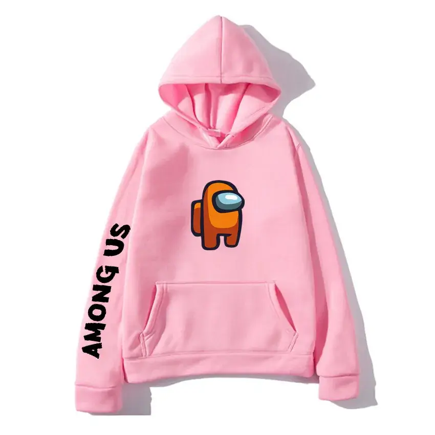 Among Us Printed Hoodie Grey Long Sleeve Winter Hooded Sweatshirt - Image 6