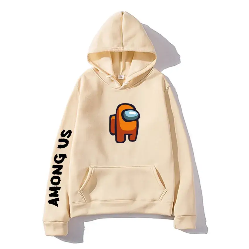 Among Us Printed Hoodie Grey Long Sleeve Winter Hooded Sweatshirt - Image 7