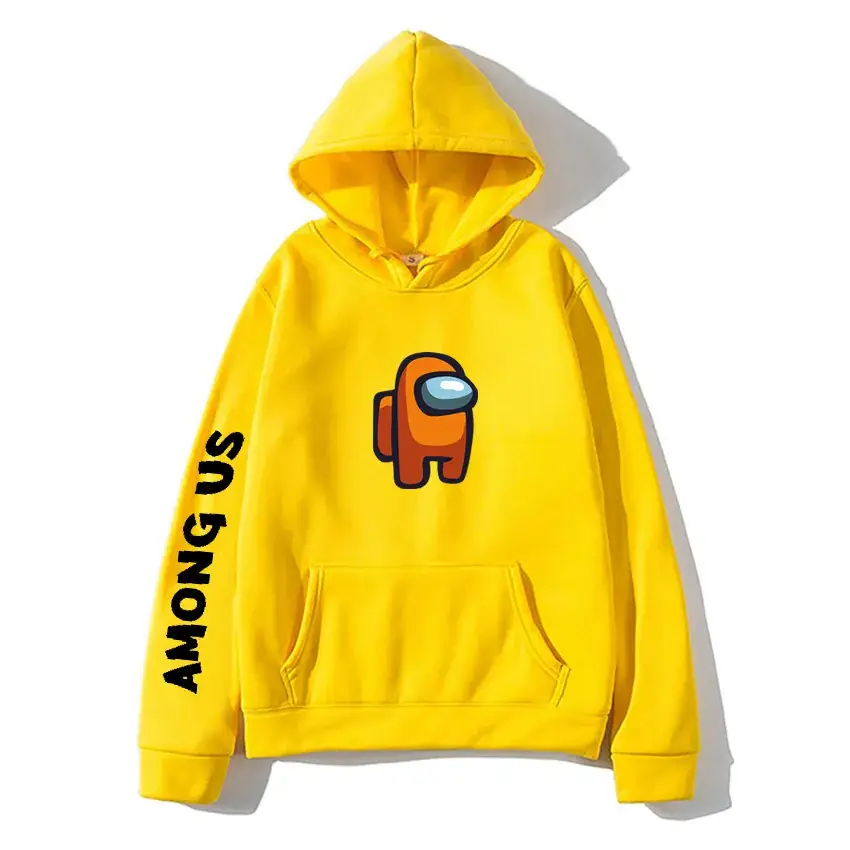 Among Us Printed Hoodie Grey Long Sleeve Winter Hooded Sweatshirt - Image 8