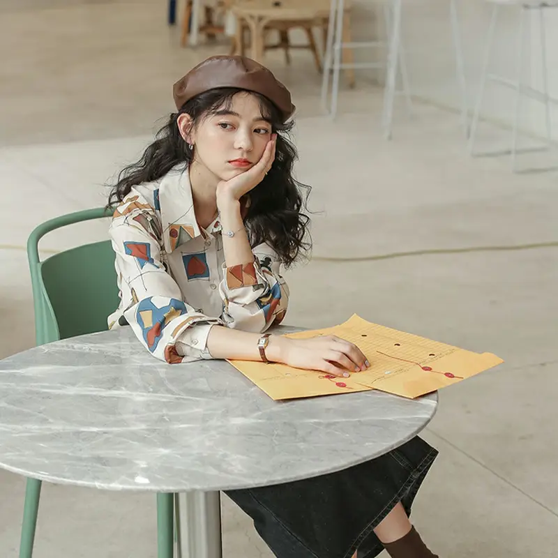 Women Retro Printed Loose Long Sleeve Shirt 2022 - Image 3
