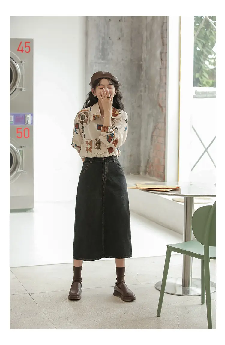 Women Retro Printed Loose Long Sleeve Shirt 2022 — feature 20