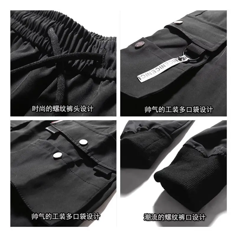 Men Winter Fleece Cargo Pants Black Slim Fit - Image 16