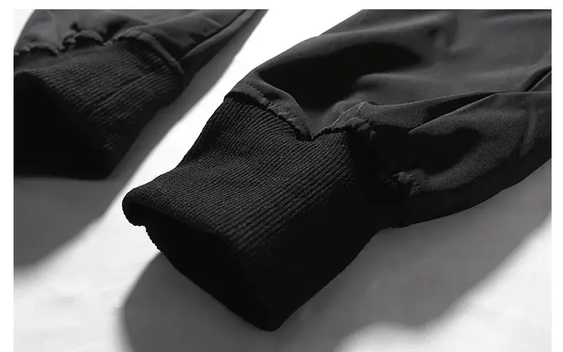 Men Winter Fleece Cargo Pants Black Slim Fit — feature 16