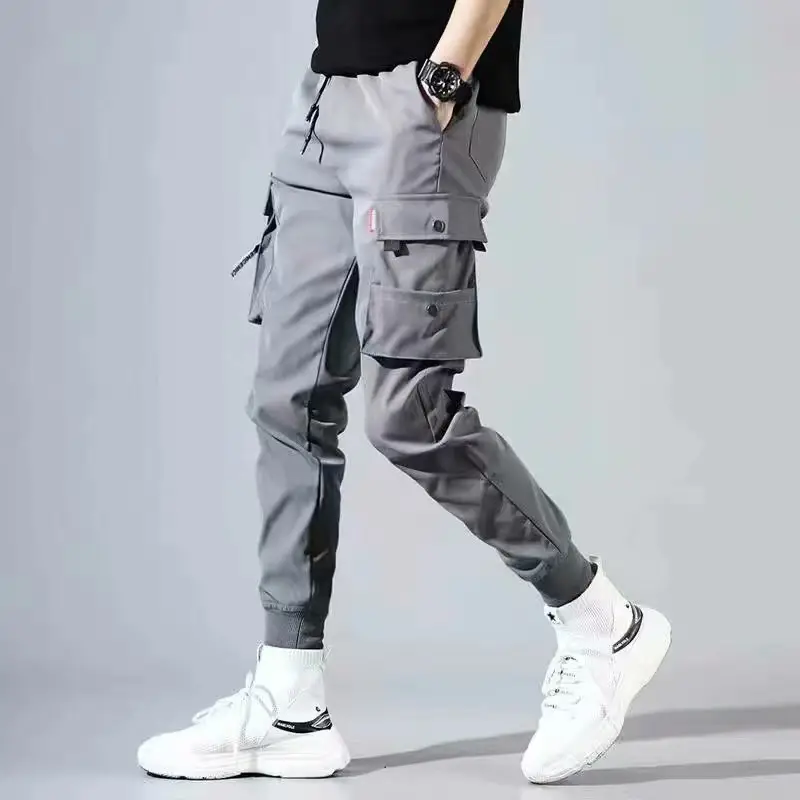 Men Winter Fleece Cargo Pants Black Slim Fit - Image 6