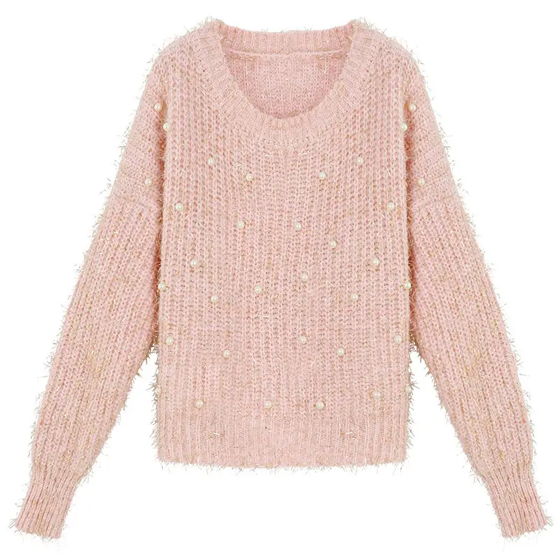 2026 Women's Beaded Knit Pullover Sweater Winter Top - Image 8
