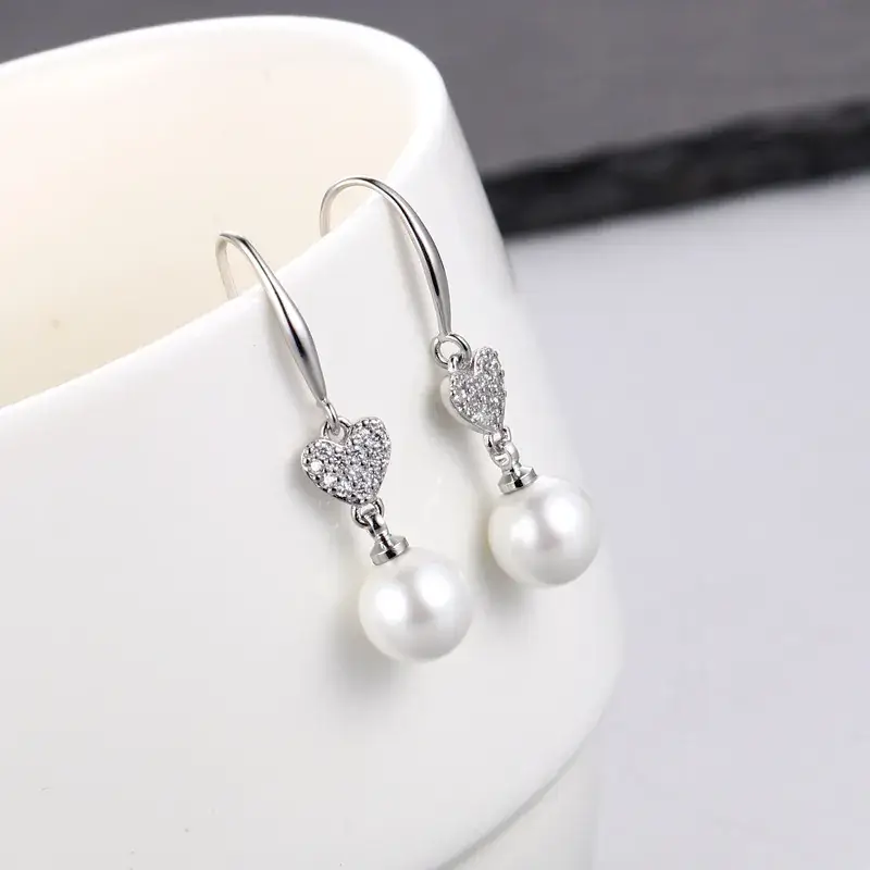 Pearl & Diamond Ear Hooks for Women - Image 8