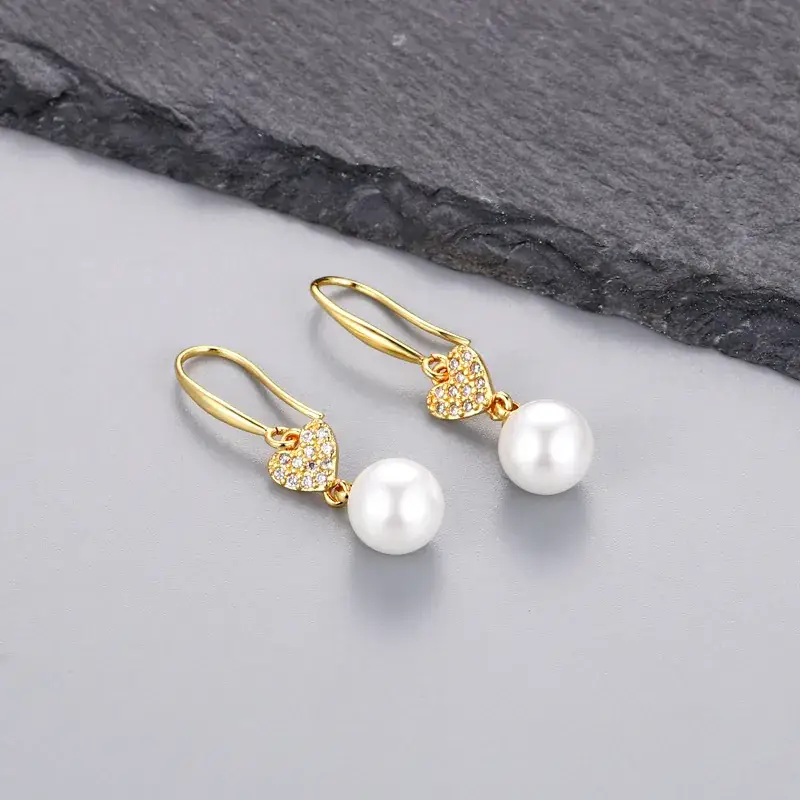 Pearl & Diamond Ear Hooks for Women - Image 4