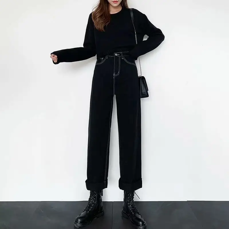 Women's Black Slim Fit High Waist Pants Large 2020 - Image 2