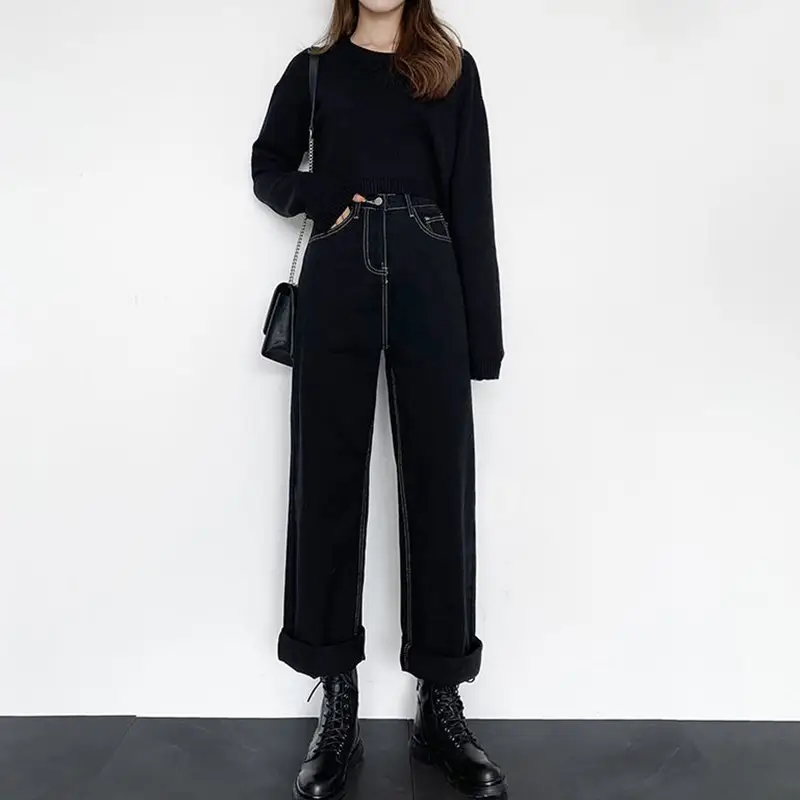 Women's Black Slim Fit High Waist Pants Large 2020 - Image 3