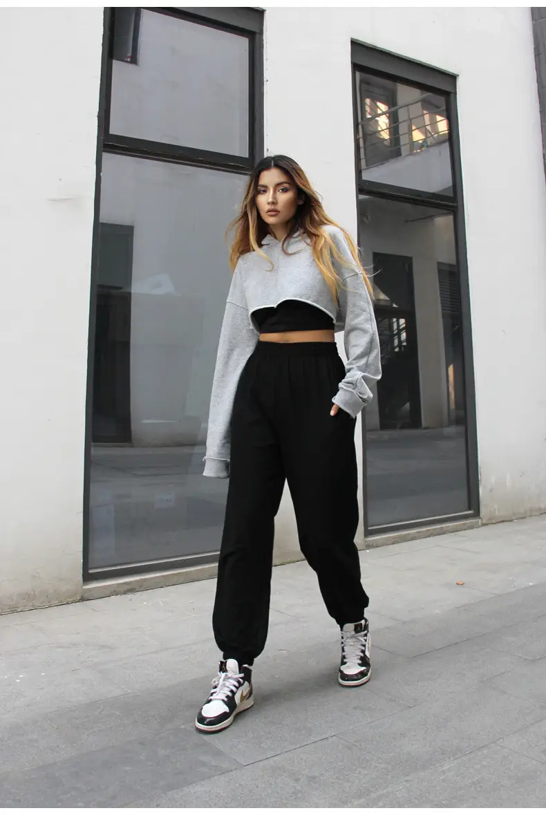 Women Gray Sweatpants Spring Style Leggings Casual Cross-Border — feature 12