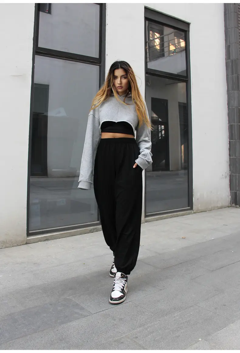 Women Gray Sweatpants Spring Style Leggings Casual Cross-Border — feature 13