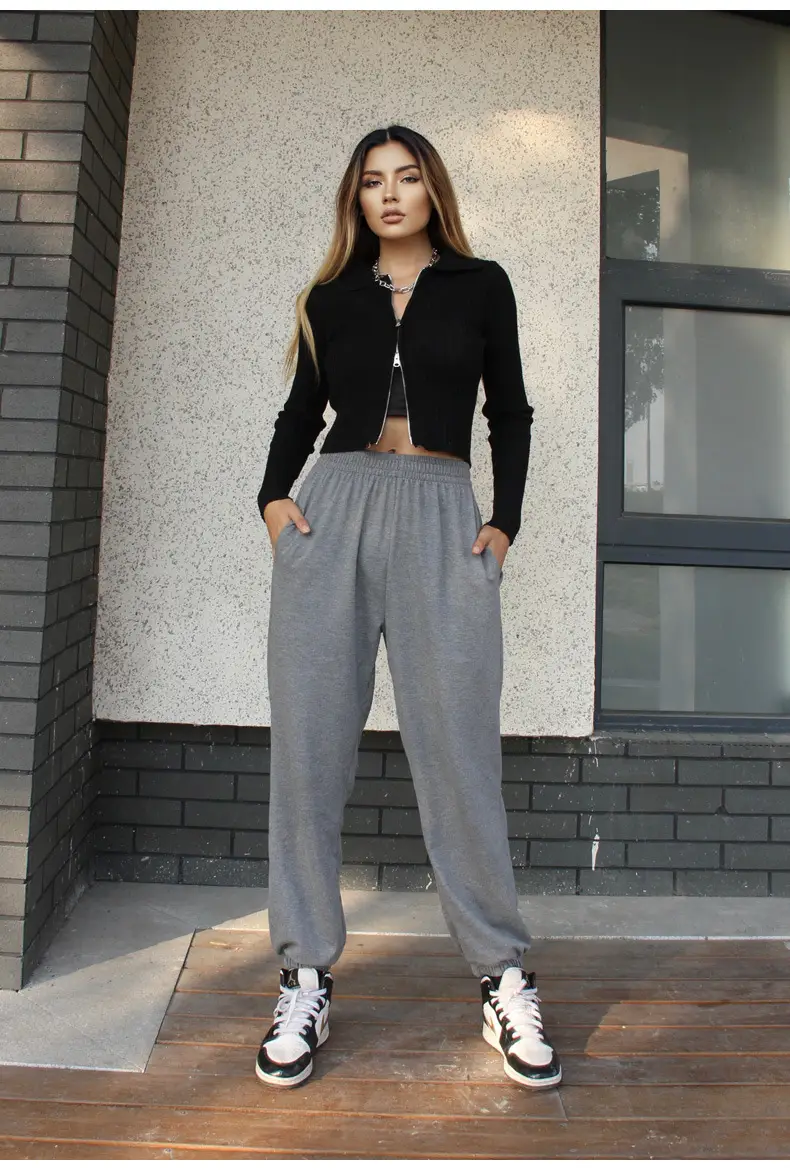 Women Gray Sweatpants Spring Style Leggings Casual Cross-Border — feature 16
