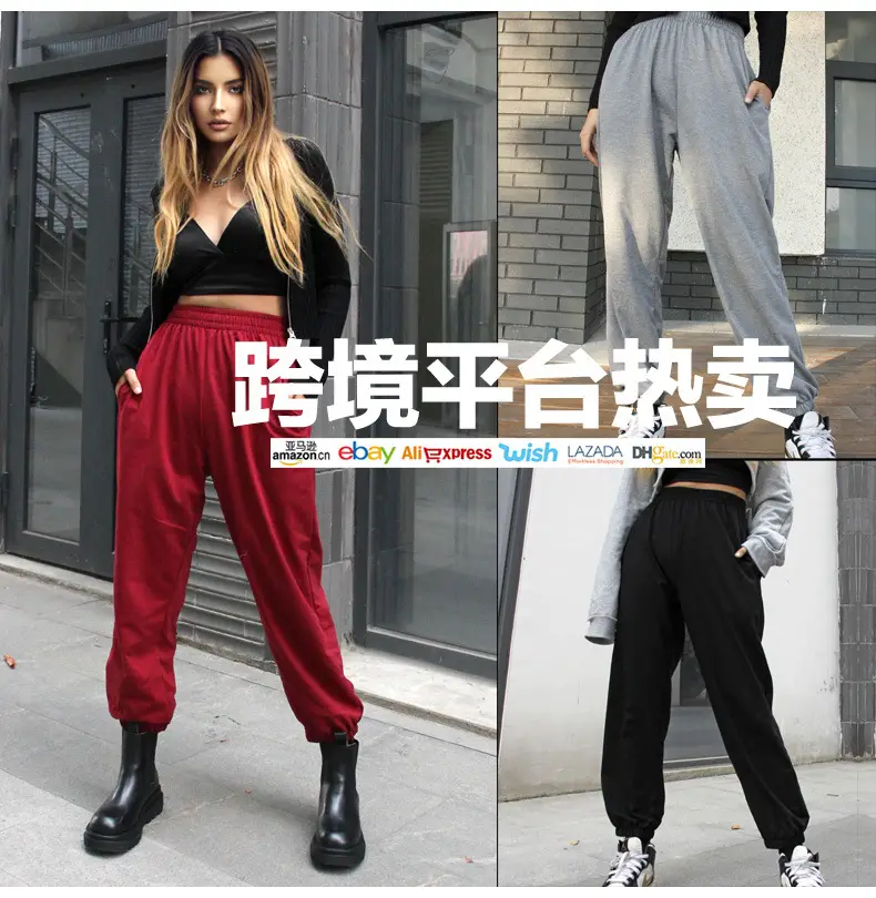 Women Gray Sweatpants Spring Style Leggings Casual Cross-Border — feature 4