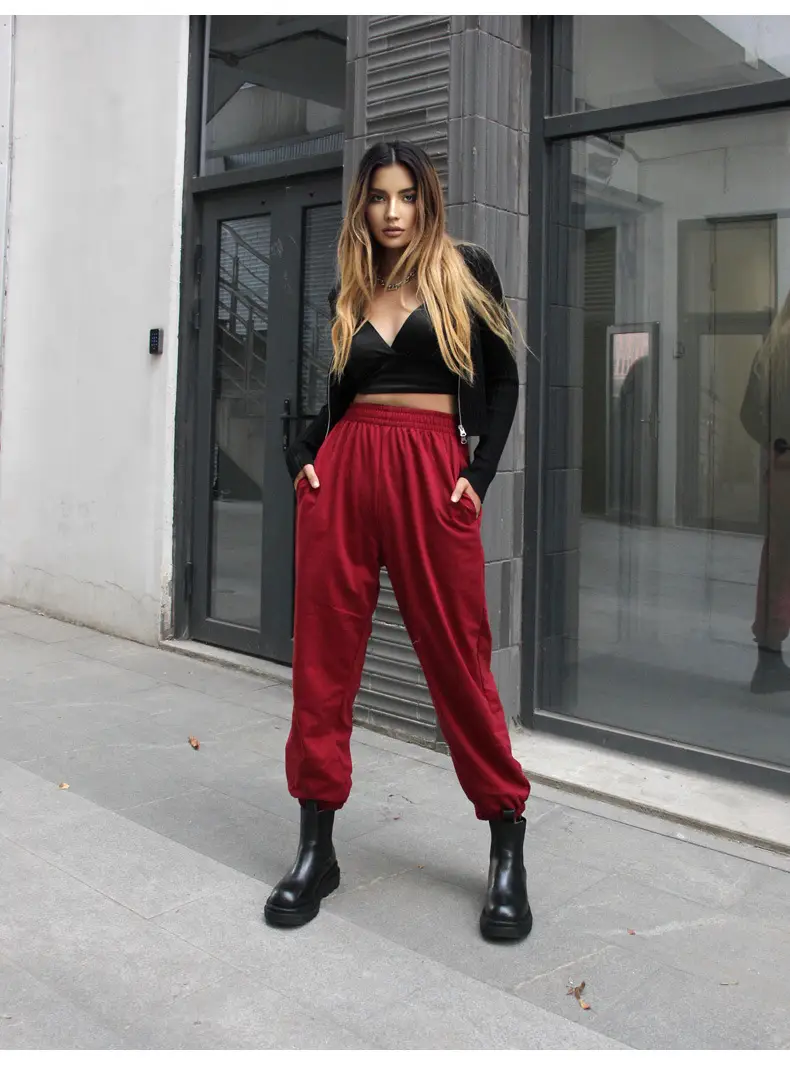 Women Gray Sweatpants Spring Style Leggings Casual Cross-Border — feature 6