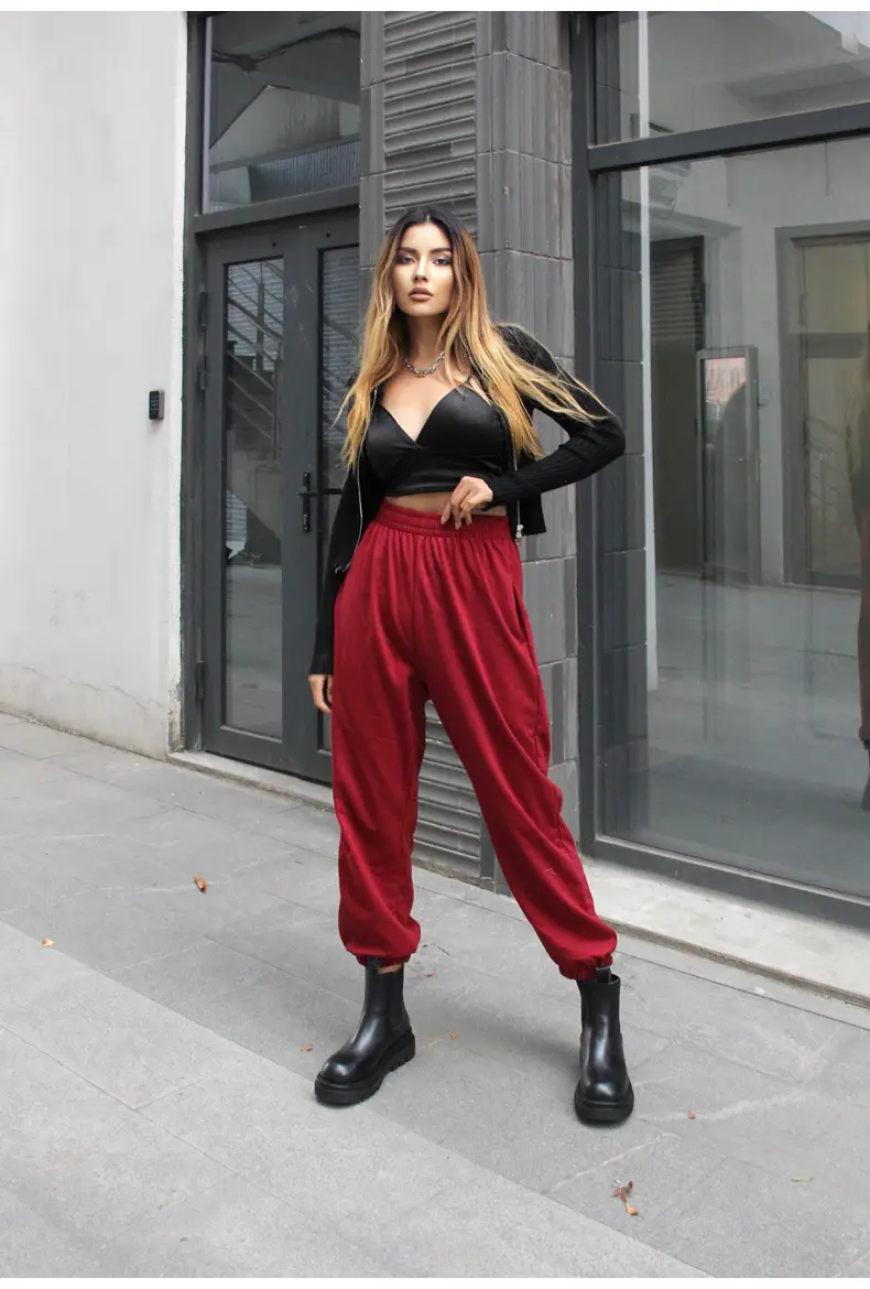 Women Gray Sweatpants Spring Style Leggings Casual Cross-Border — feature 7