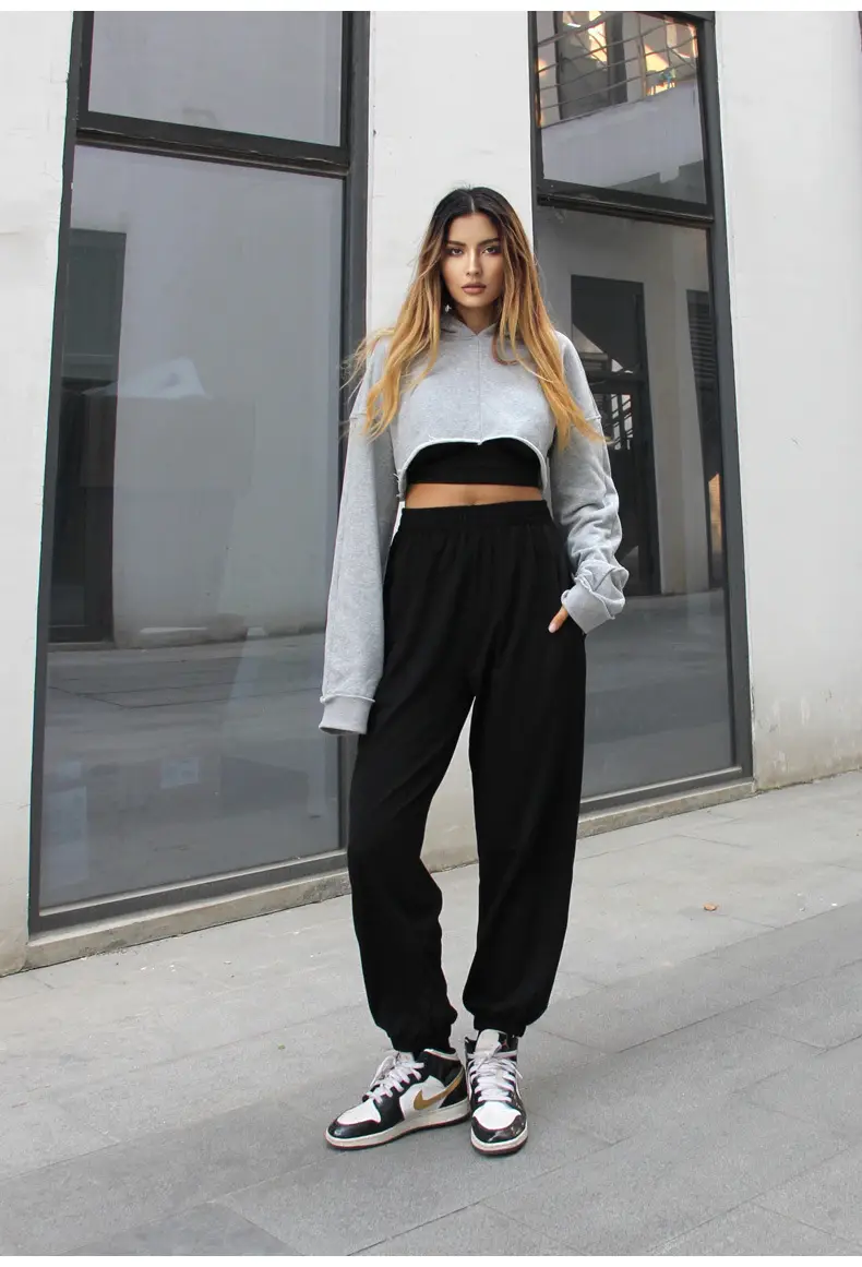 Women Gray Sweatpants Spring Style Leggings Casual Cross-Border — feature 9