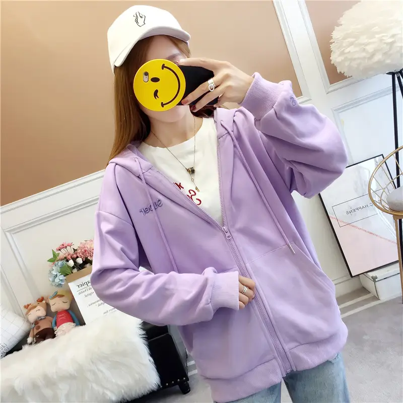 Women Hooded Sweatshirt Lavender Loose Fit 2025 - Image 4