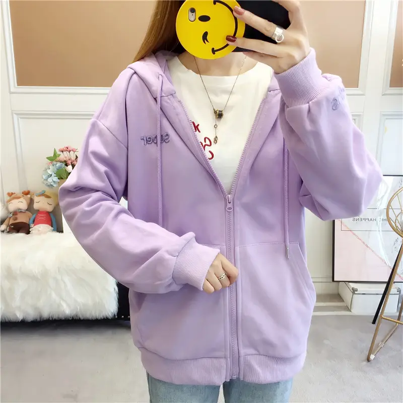 Women Hooded Sweatshirt Lavender Loose Fit 2025 — feature 24