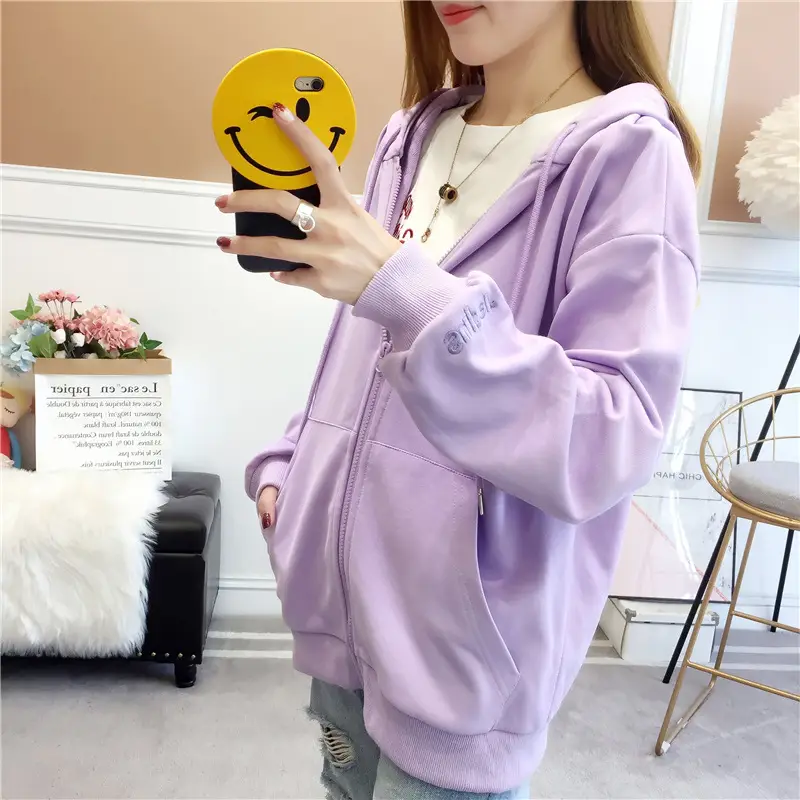 Women Hooded Sweatshirt Lavender Loose Fit 2025 — feature 26