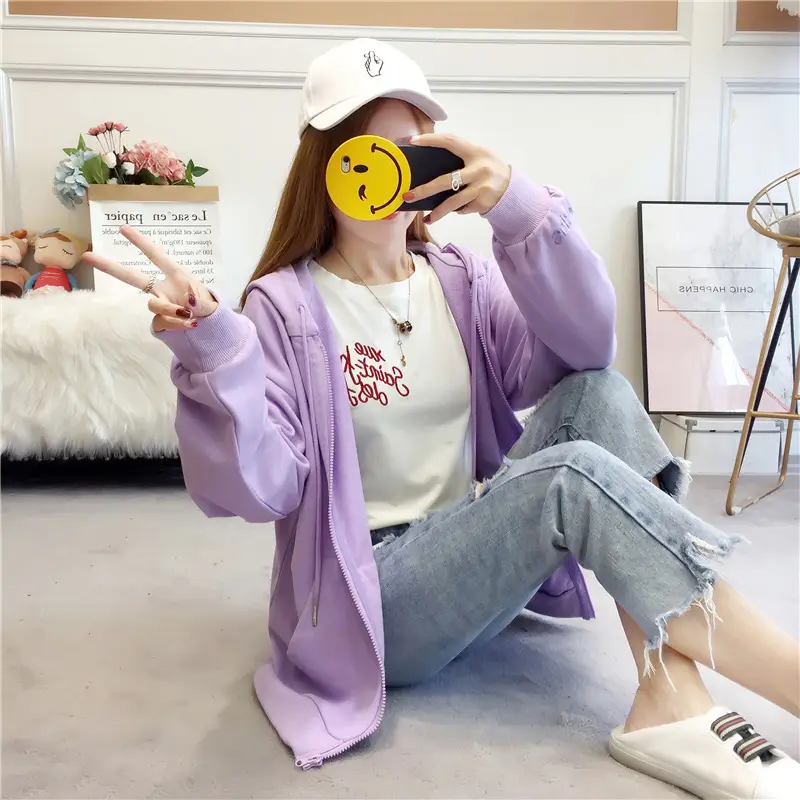 Women Hooded Sweatshirt Lavender Loose Fit 2025 — feature 30