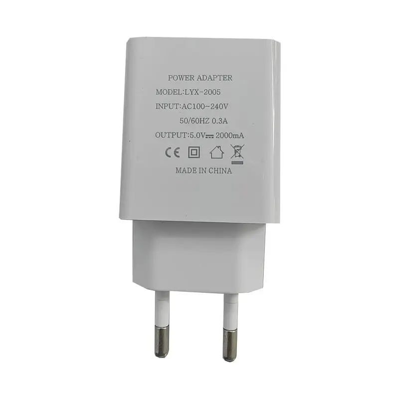 5V2A Universal USB Charger, White, CE Certified, Made in China