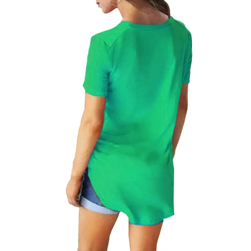 Purple V-Neck Loose T-Shirt for Women Large — feature 30