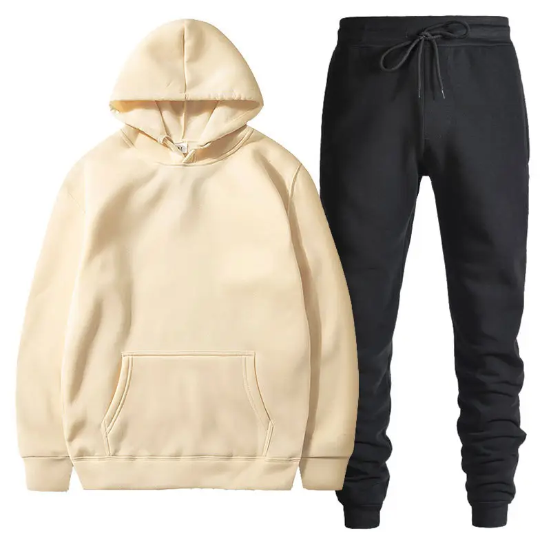 Men Black Grey Hoodie Pants Set Casual Sweatpants Hoodie - Image 17