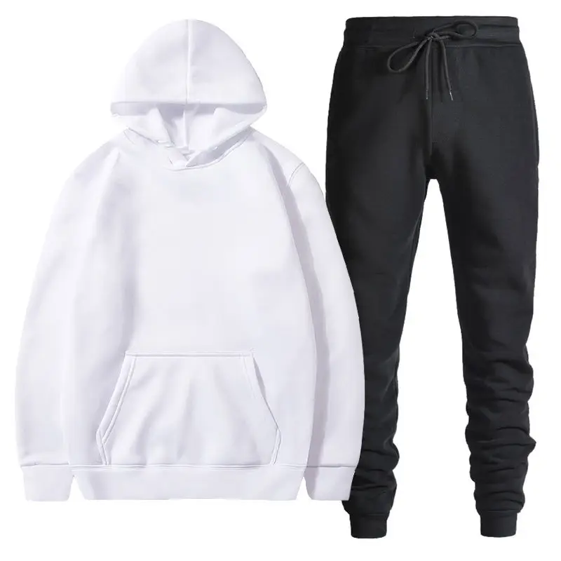Men Black Grey Hoodie Pants Set Casual Sweatpants Hoodie - Image 14