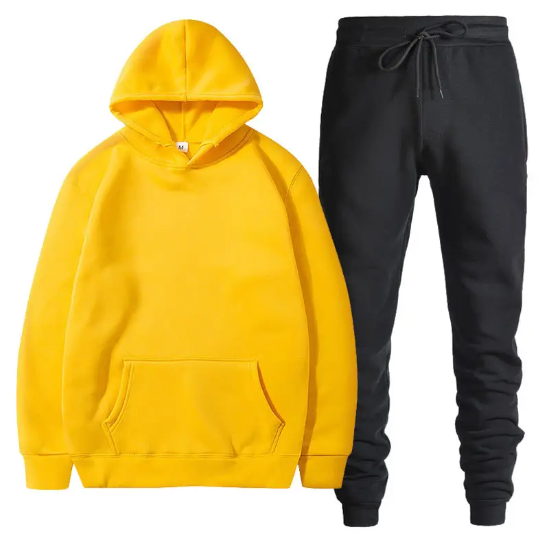 Men Black Grey Hoodie Pants Set Casual Sweatpants Hoodie - Image 15