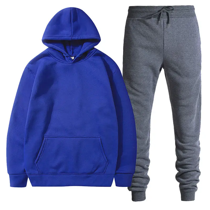 Men Black Grey Hoodie Pants Set Casual Sweatpants Hoodie - Image 11