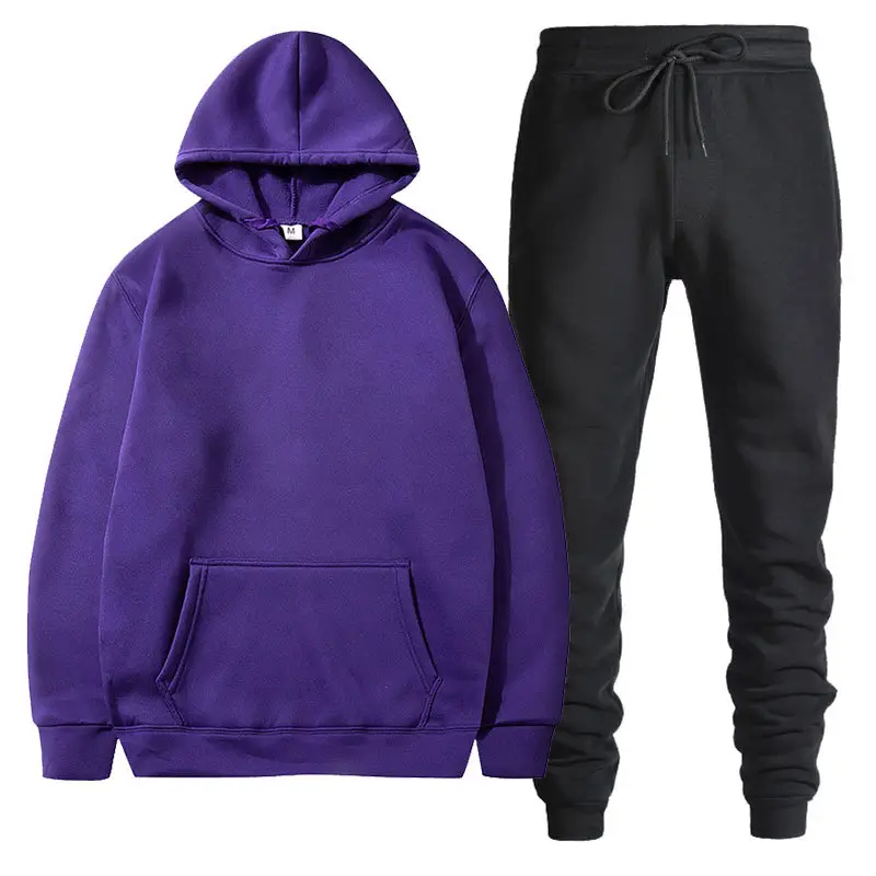 Men Black Grey Hoodie Pants Set Casual Sweatpants Hoodie - Image 12