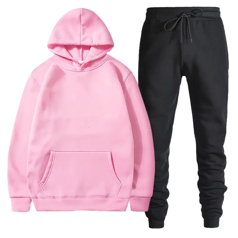 Men Black Grey Hoodie Pants Set Casual Sweatpants Hoodie - Image 18