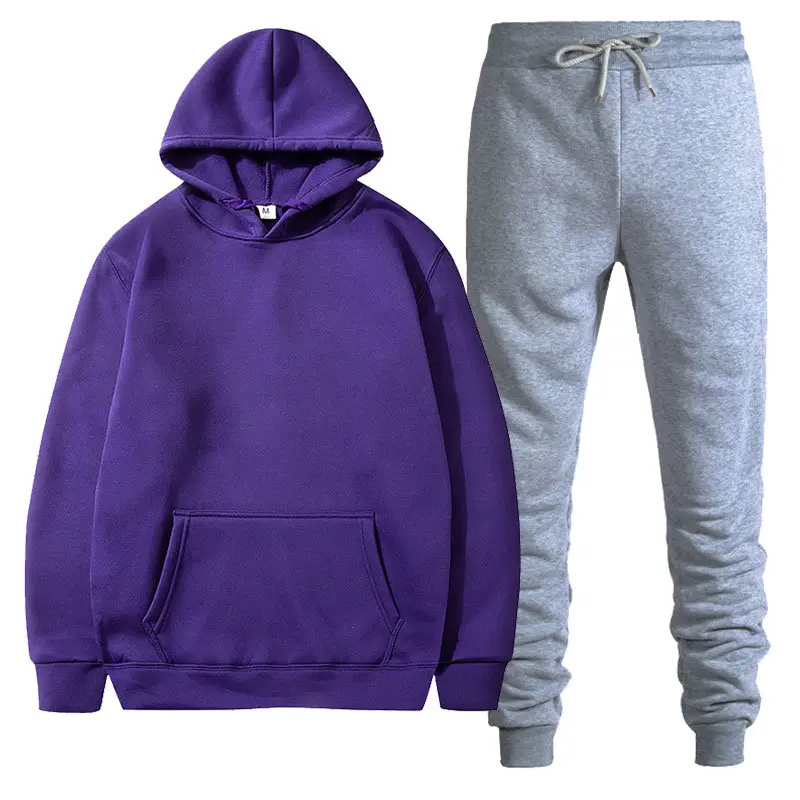 Men Black Grey Hoodie Pants Set Casual Sweatpants Hoodie - Image 23