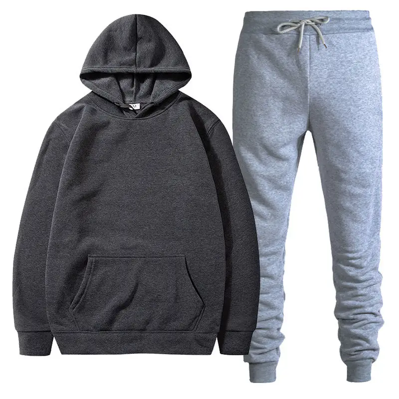 Men Black Grey Hoodie Pants Set Casual Sweatpants Hoodie - Image 28
