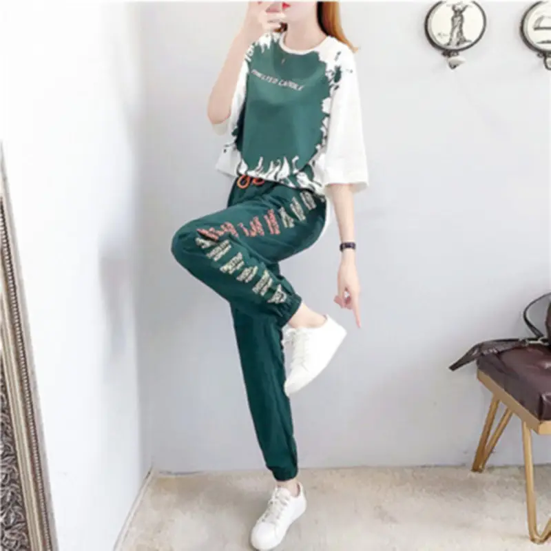 Women Casual Sports Suit Green Loose 2026 - Image 5