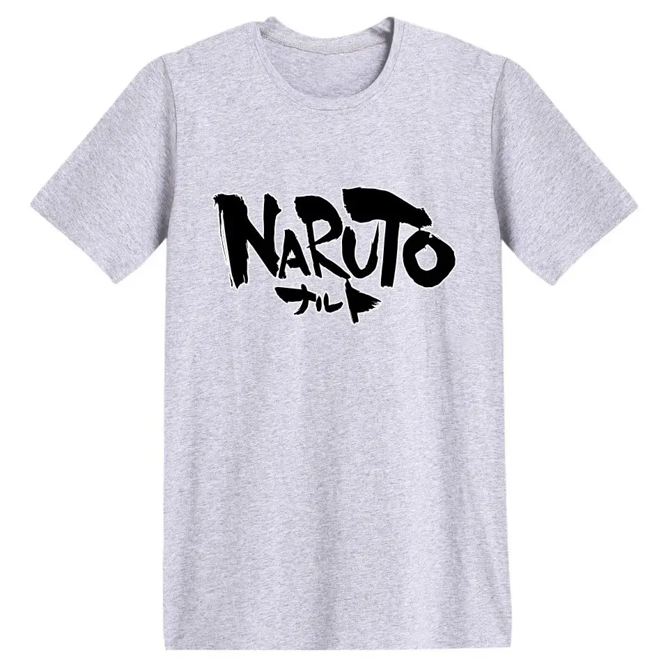 Naruto Anime T-Shirt Grey Short Sleeve